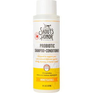 Skout's Honor Probiotic Honeysuckle Cat Shampoo & Conditioner, 16-fl oz bottle