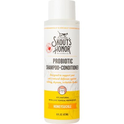 Skout's Honor Skout's Honor Probiotic Honeysuckle Cat Shampoo & Conditioner, 16-fl oz bottle