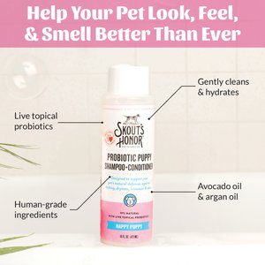 Skout's Honor Happy Puppy Probiotic Cat & Dog Shampoo & Conditioner, 16-fl oz bottle