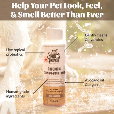 Show full view: Skout's Honor Dog of the Woods Probiotic Dog Shampoo & Conditioner, 16-fl oz bottle slide 6 of 11