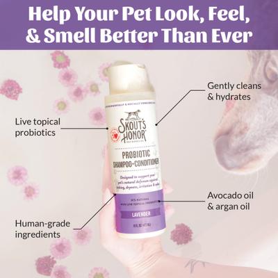Show full view: Skout's Honor Probiotic Lavender Pet Shampoo & Conditioner, 16-fl oz bottle slide 7 of 12