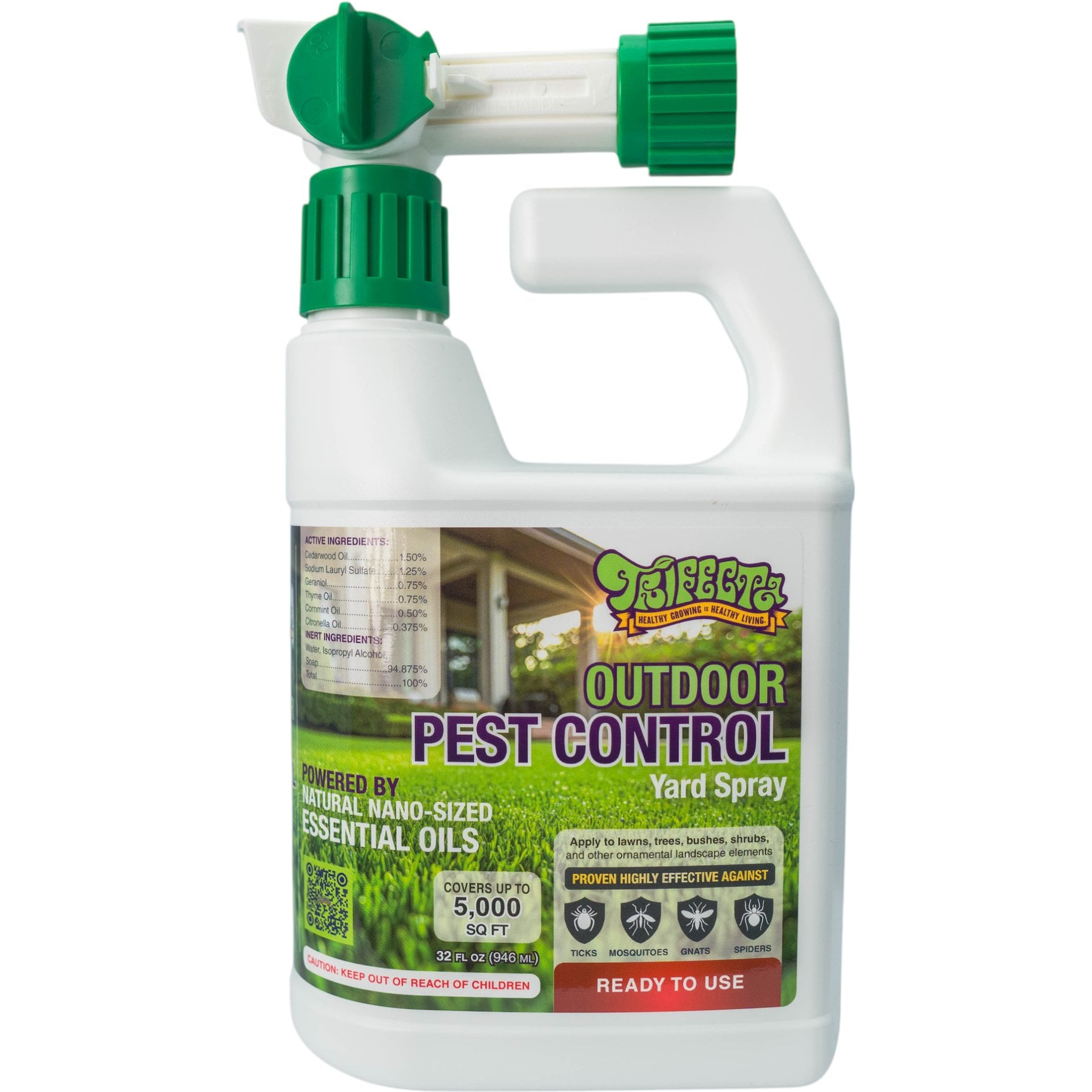 TRIFECTA LLC High-Efficiency Solution Flea & Tick Outdoor Pest Control for Dogs, 32-fl oz bottle