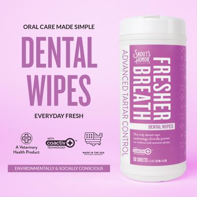 Show full view: Skout's Honor Dog & Cat Dental Wipes, 50 count slide 3 of 11