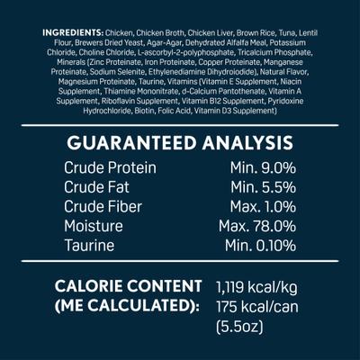 Show full view: Next Level Super Premium Pet Food Chicken & Tuna Dinner Cat Wet Food Topper, 5.5-oz can, case of 12 slide 5 of 7