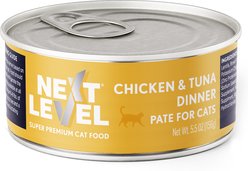 Next Level Super Premium Pet Food Chicken & Tuna Dinner Cat Wet Food Topper, 5.5-oz can, case of 12