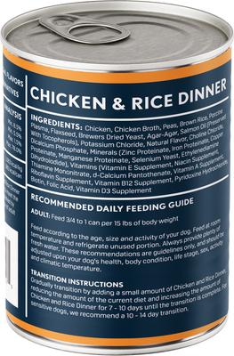 Show full view: Next Level Super Premium Pet Food Chicken & Rice Dinner Dog Wet Food Topper, 12.5-oz can, case of 12 slide 3 of 7
