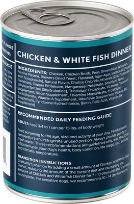 Show full view: Next Level Super Premium Pet Food Chicken & White Fish Dinner Dog Wet Food Topper, 12.5-oz can, case of 12 slide 3 of 7