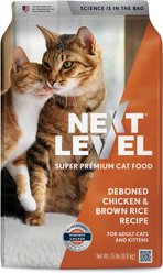 Next Level Super Premium Pet Food Deboned Chicken & Brown Rice Recipe Dry Cat Food, 15-lb bag
