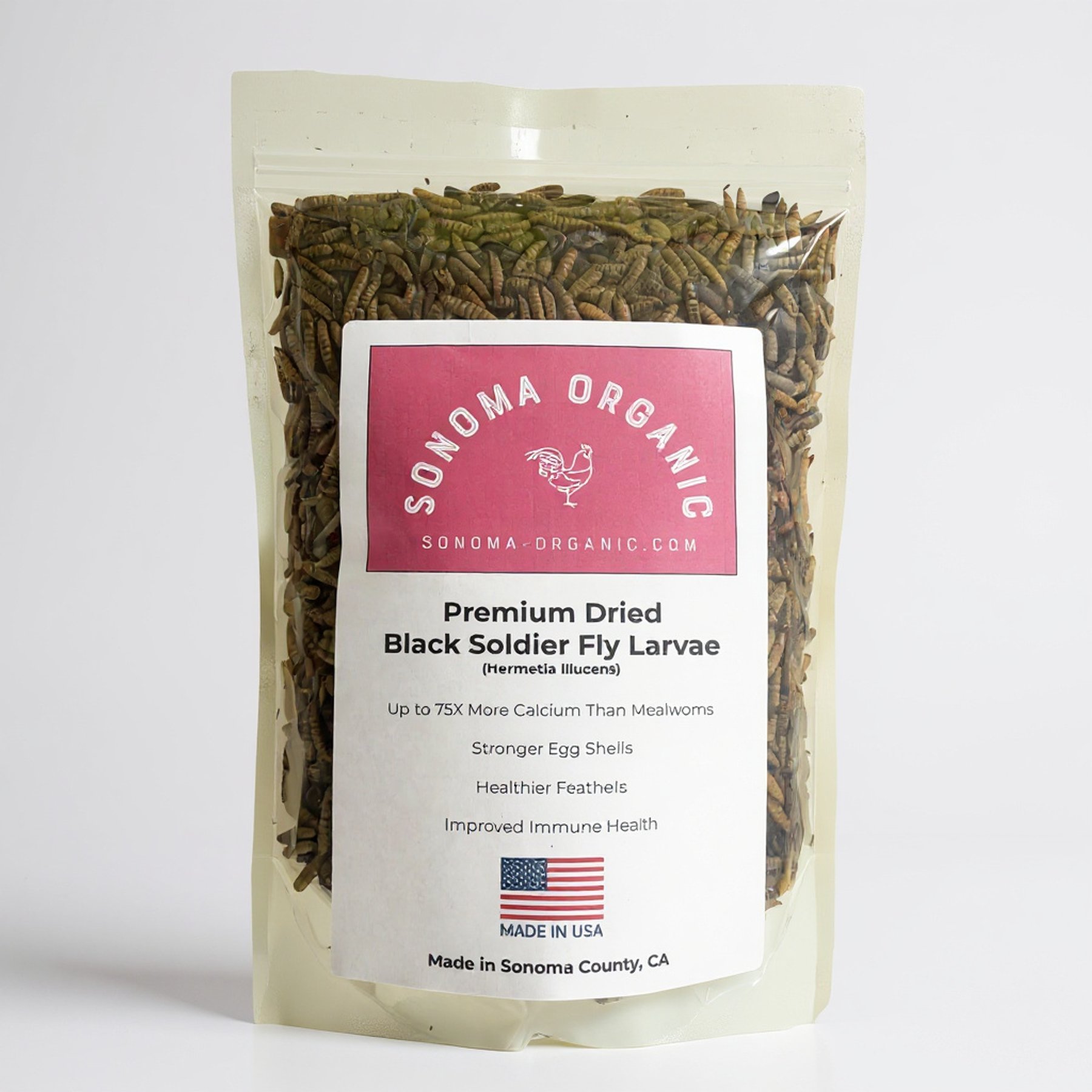 Sonoma Organic Dried Black Soldier Fly Larvae Chicken Feed, 1-lb bag