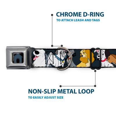 Show full view: Buckle-Down Disney Dogs Group Collage Paws Dog Collar, Medium: 11 to 16.5-in neck, 1-in wide slide 5 of 8