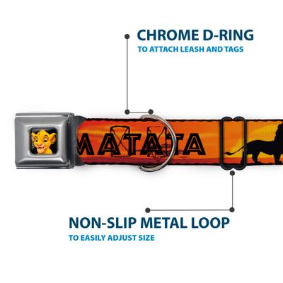 Show full view: Buckle-Down Disney Lion King Hakuna Matata Sunset Dog Collar, Small: 13 to 17-in neck, 1.5-in wide slide 6 of 9