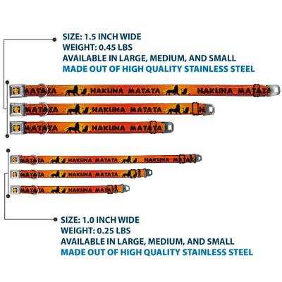 Show full view: Buckle-Down Disney Lion King Hakuna Matata Sunset Dog Collar, Small: 13 to 17-in neck, 1.5-in wide slide 4 of 9