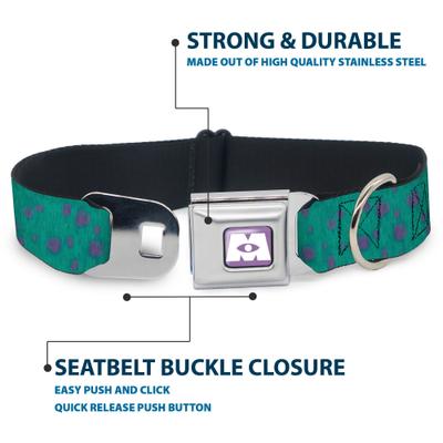 Show full view: Buckle-Down Disney Monsters Inc Sulley Bounding Spots Dog Collar, Large: 20 to 31-in neck, 1.5-in wide slide 5 of 9