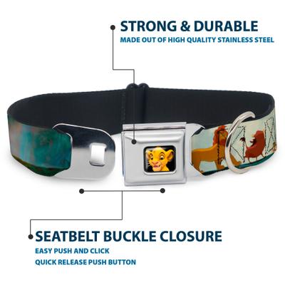 Show full view: Buckle-Down Disney Lion King Simba Pumba Timon Growing Up Dog Collar, Small: 13 to 17-in neck, 1.5-in wide slide 4 of 8