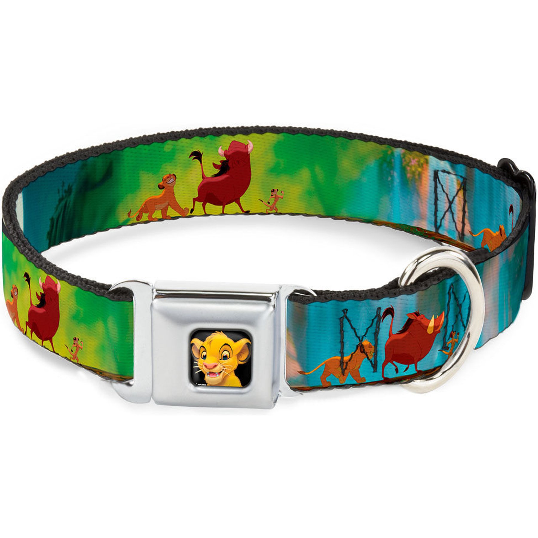Buckle-Down Disney Lion King Simba Pumba Timon Growing Up Dog Collar, Small: 13 to 17-in neck, 1.5-in wide
