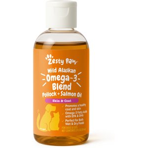 Zesty Paws Wild Alaskan Omega-3 Salmon Oil Liquid Skin & Coat Supplement for Dogs & Cats, 2-fl oz bottle
