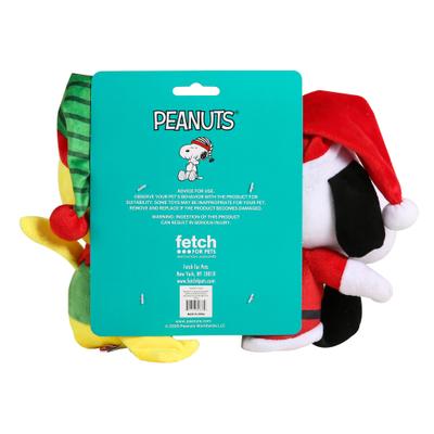 Show full view: PEANUTS Christmas Holiday Snoopy Santa & Woodstock Elf Big Head 9-in Plush Dog Toy, 2 count slide 2 of 7