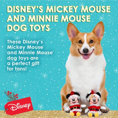 Show full view: Disney Classics Christmas Mickey & Friends Holiday Mickey & Minnie Contemporary Style 6-in Squeaky Plush Dog Toy, 2 count slide 5 of 8