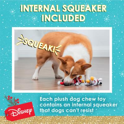 Show full view: Disney Classics Christmas Mickey & Friends Holiday Mickey & Minnie Contemporary Style 6-in Squeaky Plush Dog Toy, 2 count slide 7 of 8