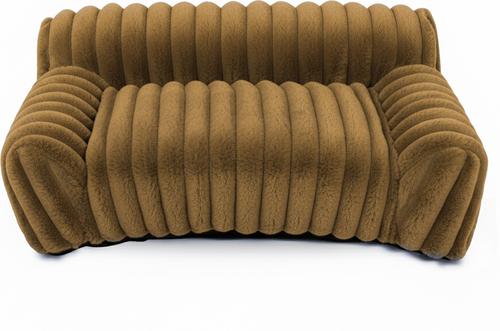 Show full view: LFC PETS Plush Foldable Couch Dog & Cat Bed with Removable Cover, Khaki, Small slide 7 of 10