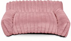 LFC PETS Plush Foldable Couch Dog & Cat Bed with Removable Cover, Pink, Small slide 2 of 9