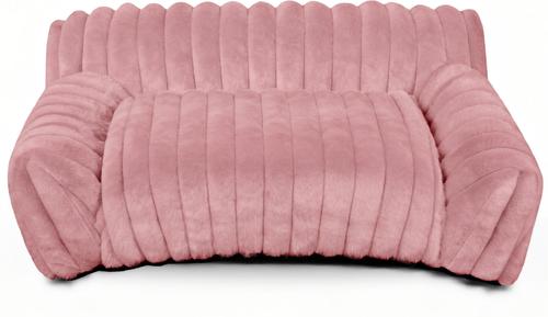 Show full view: LFC PETS Plush Foldable Couch Dog & Cat Bed with Removable Cover, Pink, Small slide 8 of 11