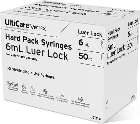 Show full view: UltiCare VetRx Syringes, 6 mL, Luer Lock, Hard Pack, 50 Syringes slide 2 of 5