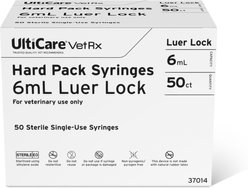 UltiCare VetRx Syringes, 6 mL, Luer Lock, Hard Pack, 50 Syringes