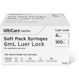 UltiCare VetRx Syringes, 6 mL, Luer Lock, Soft Pack, 100 Syringes