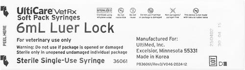 Show full view: UltiCare VetRx Syringes, 6 mL, Luer Lock, Soft Pack, 100 Syringes slide 3 of 5