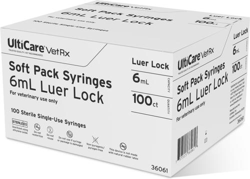 Show full view: UltiCare VetRx Syringes, 6 mL, Luer Lock, Soft Pack, 100 Syringes slide 2 of 5