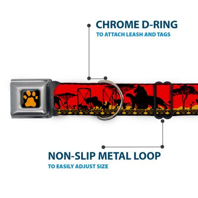 Show full view: Buckle-Down Disney Mufasa Simba Just Cant Wait to Be King Family Silhouette Dog Collar, Small: 9.5 to 13-in neck, 1-in wide slide 5 of 8