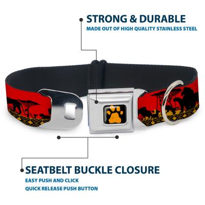 Show full view: Buckle-Down Disney Mufasa Simba Just Cant Wait to Be King Family Silhouette Dog Collar, Small: 9.5 to 13-in neck, 1-in wide slide 4 of 8