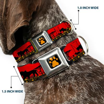Show full view: Buckle-Down Disney Mufasa Simba Just Cant Wait to Be King Family Silhouette Dog Collar, Small: 9.5 to 13-in neck, 1-in wide slide 2 of 8