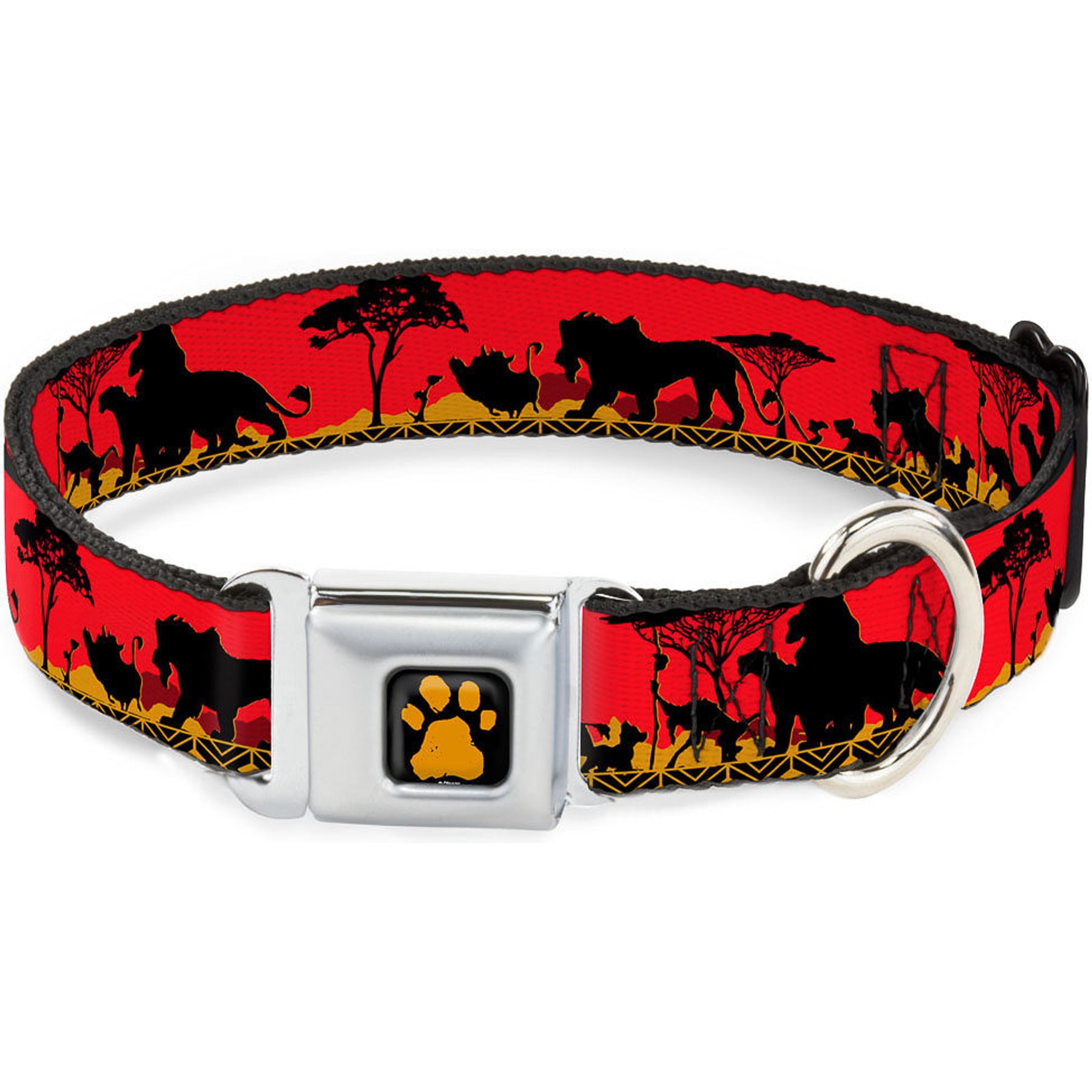 Buckle-Down Disney Mufasa Simba Just Cant Wait to Be King Family Silhouette Dog Collar, Large: 20 to 31-in neck, 1.5-in wide