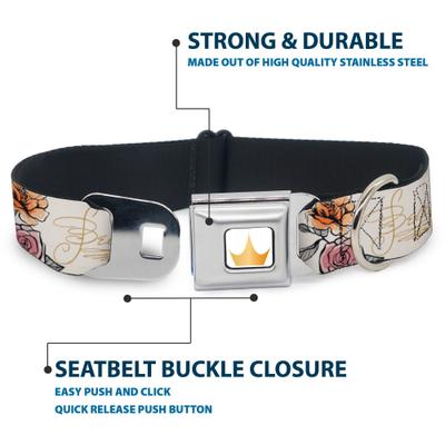 Show full view: Buckle-Down Disney Beauty & the Beast Belle Castle Pose Dog Collar, Medium: 11 to 16.5-in neck, 1-in wide slide 4 of 8