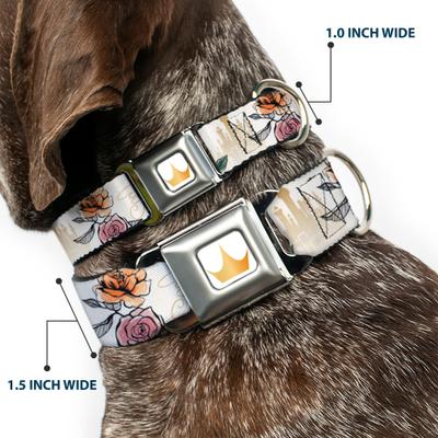 Show full view: Buckle-Down Disney Beauty & the Beast Belle Castle Pose Dog Collar, Medium: 11 to 16.5-in neck, 1-in wide slide 2 of 8