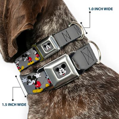 Show full view: Buckle-Down Disney Mickey Mouse Glasses Poses Dog Collar, Large: 15 to 24-in neck, 1-in wide slide 2 of 8