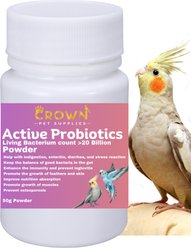 Crown Pet Supplies Probiotics Over 20 Billions Beneficial Bacteria Powder Bird Supplement, 1.76-oz bag