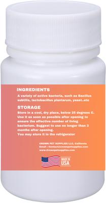 Show full view: Crown Pet Supplies Probiotics Over 20 Billions Beneficial Bacteria Powder Bird Supplement, 1.76-oz bag slide 3 of 8