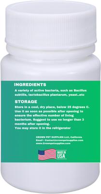 Show full view: Crown Pet Supplies Probiotic Over 20 Billions Good Bacteria Powder Pigeon Supplement, 1.76-oz bag slide 2 of 8