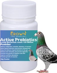 Crown Pet Supplies Probiotic Over 20 Billions Good Bacteria Powder Pigeon Supplement, 1.76-oz bag