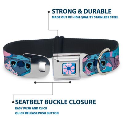 Show full view: Buckle-Down Disney Lilo & Stitch Stitch Flip Expressions Dog Collar, Large: 20 to 31-in neck, 1.5-in wide slide 5 of 9