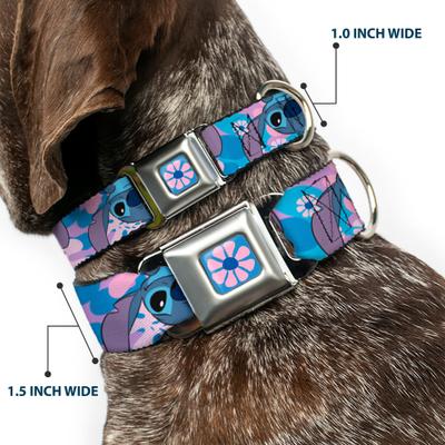 Show full view: Buckle-Down Disney Lilo & Stitch Stitch Flip Expressions Dog Collar, Large: 20 to 31-in neck, 1.5-in wide slide 3 of 9