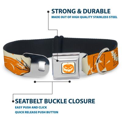 Show full view: Buckle-Down Disney The Nightmare Before Christmas Jack Pose & Pumpkins Dog Collar, Large: 15 to 24-in neck, 1-in wide slide 4 of 8