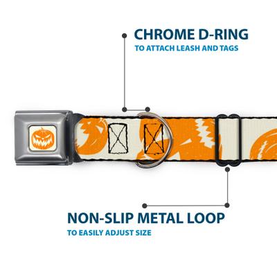 Show full view: Buckle-Down Disney The Nightmare Before Christmas Jack Pose & Pumpkins Dog Collar, Large: 15 to 24-in neck, 1-in wide slide 5 of 8