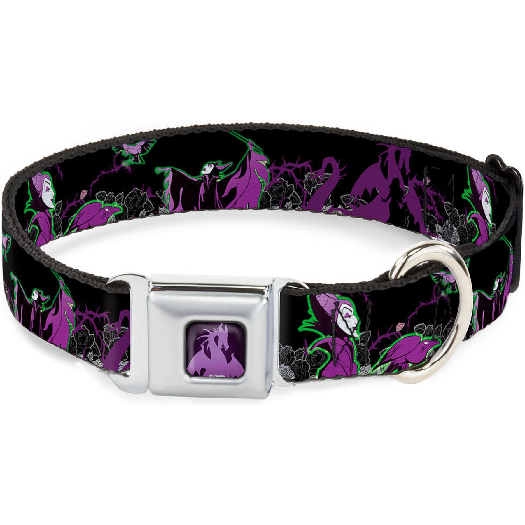 Buckle-Down Disney Maleficent Diablo Dog Collar, Small: 13 to 17-in neck, 1.5-in wide