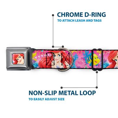 Show full view: Buckle-Down Disney Ariel Flounder Fish Trio Poses Dog Collar, Medium: 16 to 23-in neck, 1.5-in wide slide 5 of 8