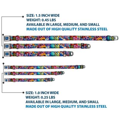 Show full view: Buckle-Down Disney Monsters University Monsters Stacked Dog Collar, Small: 13 to 17-in neck, 1.5-in wide slide 4 of 9