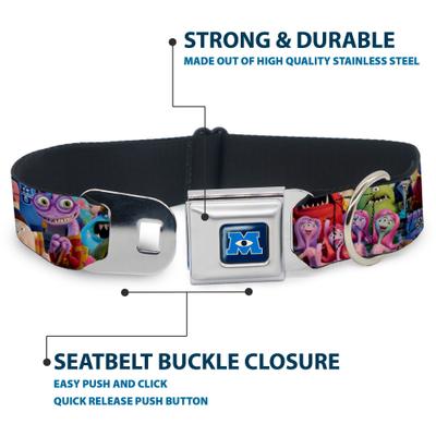 Show full view: Buckle-Down Disney Monsters University Monsters Stacked Dog Collar, Small: 13 to 17-in neck, 1.5-in wide slide 5 of 9